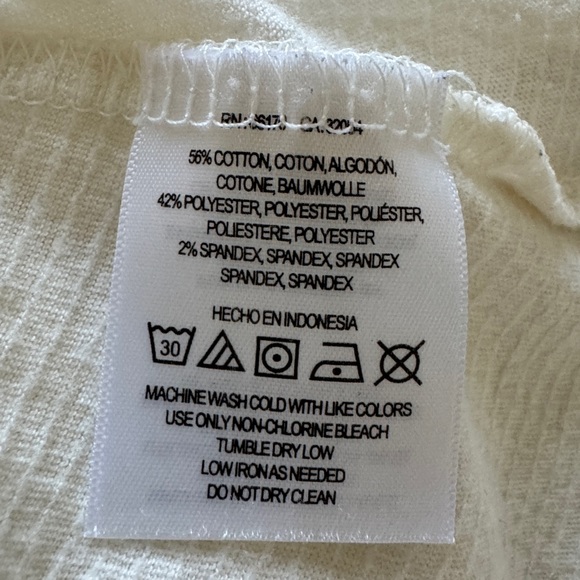 Anthropologie 9-H15 STCL Cap Sleeve Pleated Tee, Cream, Size Small - Picture 6 of 6